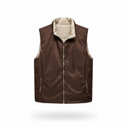 DUBBELZIJDIGE BODYWARMER - BRUIN/BEIGE