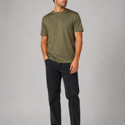 Mace T-shirt Glans heren – kleur olijfgroen, gedragen door model