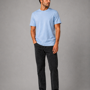 Mace T-shirt Glans heren – kleur lichtblauw, gedragen door model