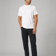 Mace T-shirt Glans heren – kleur wit, gedragen door model