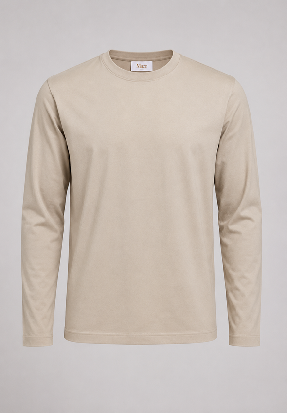 Mace Tee Glans Lange Mouw heren – kleur wit
